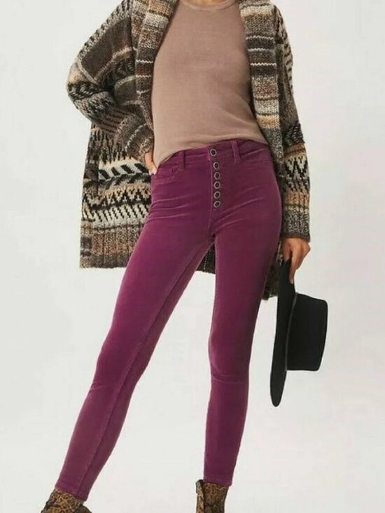 Pilcro Pants - Anthropologie Pilcro Mulberry High Rise Skinny Corduroy Pants 22W NWT